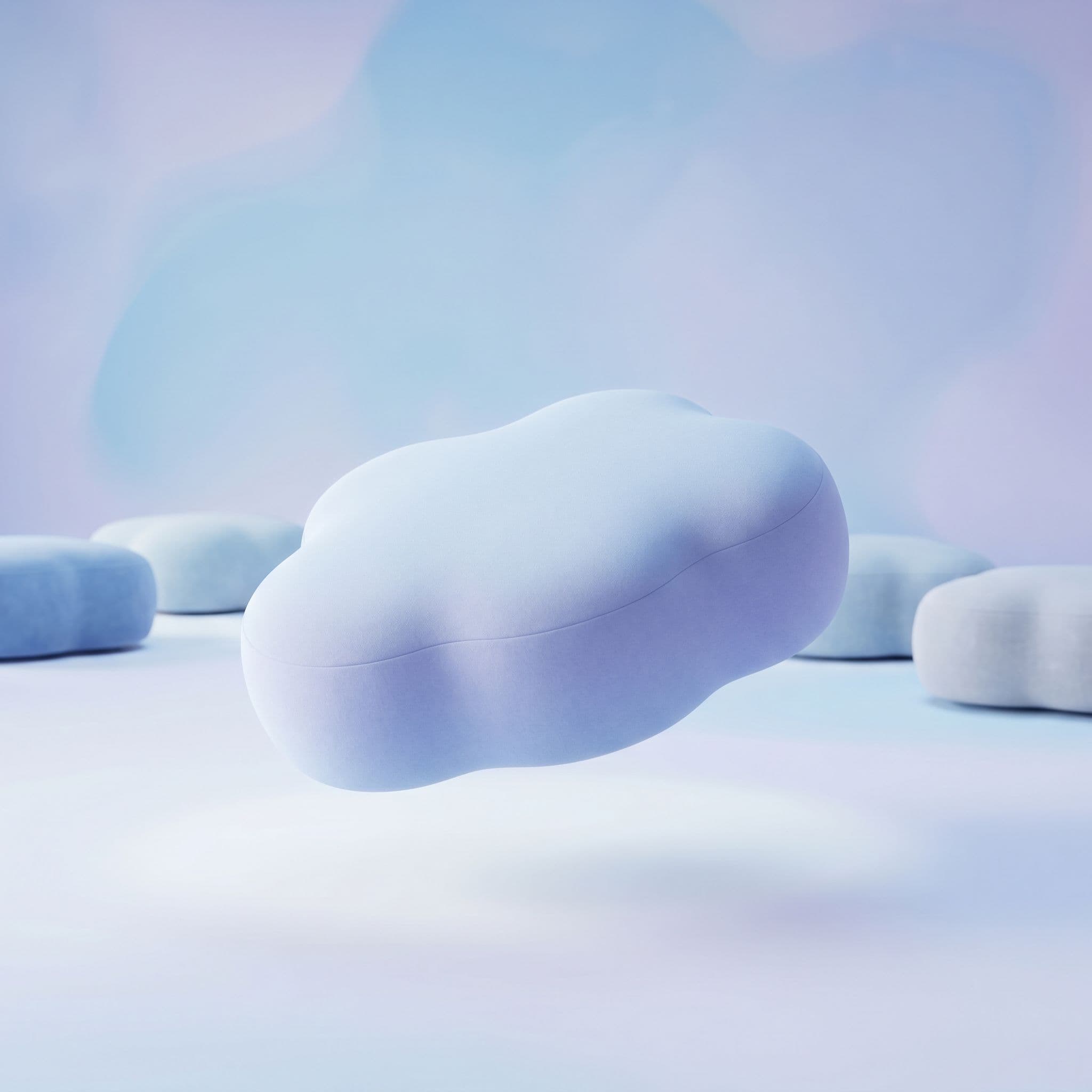 Pouf salon - nuage gris